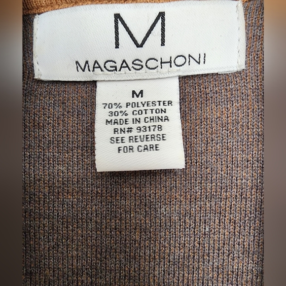 Magaschoni Tan Gray Open Front Knit Duster Coat SZ Medium - Picture 3 of 7